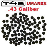 Umarex T4E Hard Rubber Ball .43 Caliber 100 in an array