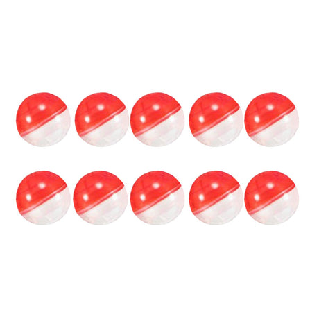 10 red and white pepper rounds Umarex P2P .50 Caliber Pepper Balls 10 Pack on a white background.