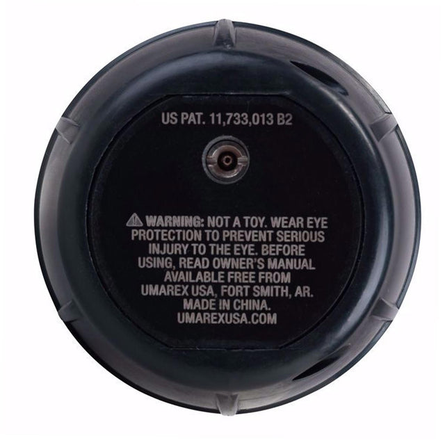 bottom of Elite Force Hailstorm GBB Airsoft Grenade Black on a white background
