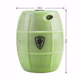 Elite Force Hailstorm GBB Airsoft Grenade Glow in the Dark with size dimensions on a white background