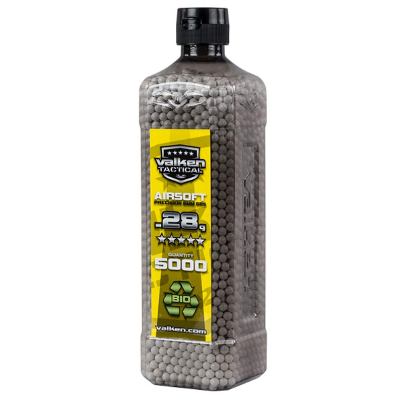 Valken Tactical 6MM Bio .28g Airsoft BB's White 5000CT