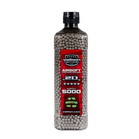 Valken Tactical 6MM .20g Airsoft BB's White 5000CT