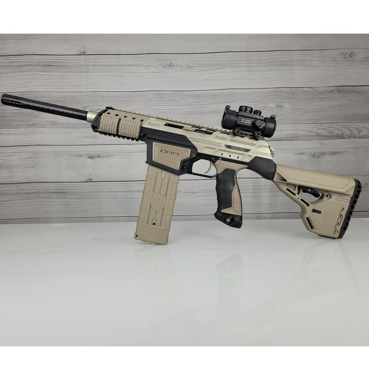 Dye DAM Paintball Marker Tan w 3 Mags USED 450psi tank needed