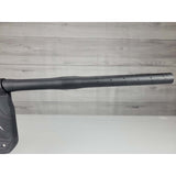 Right side barrel USED Empire Axe 2.0 Paintball Marker Black on a woodgrain background