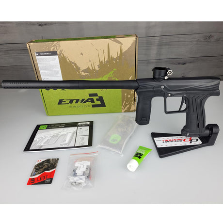 USED Black Planet Eclipse Etha 3 Paintball Marker with box, owners manual, barrel sock, parts kit and grease