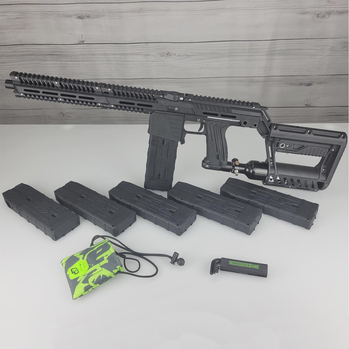 USED Planet Eclipse EMF100 Black w PWR Stock Tank 6 Mags