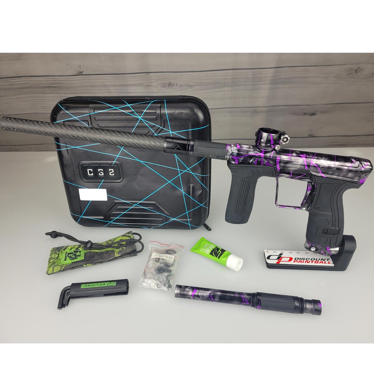 USED Planet Eclipse CS2 Paintball Marker Black Purple Grey Splash