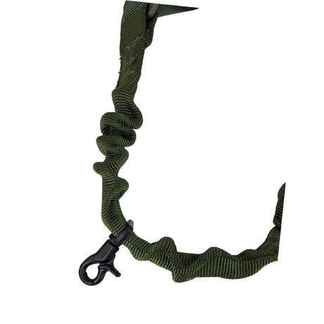 Latch close up Olive green Air Raid Single Point Sling on a white background