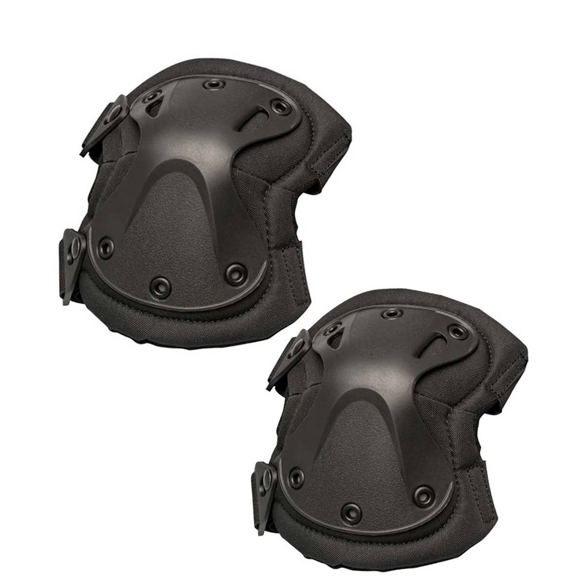 Black Air Raid X Knee Pads on a black background
