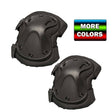 Black Air Raid X Knee Pads on a black background with a More Colors banner