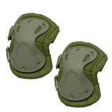 Olive green Air Raid X Knee Pads on a black background