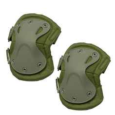 Olive green Air Raid X Knee Pads on a black background