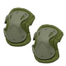 Olive green Air Raid X Knee Pads on a black background
