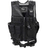 Front of black BSX Crossdraw Vest for airsoft and paintball, shown on a white background