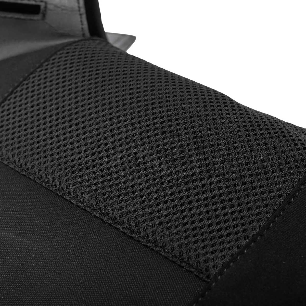 Close up detail of breathable mesh on black BSX Plate Carrier LC  for airsoft and paintball 