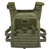 Front of olive green BSX Plate Carrier LC  for airsoft and paintball on a white background