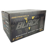 A black cardboard box of CK Black C Killer Paintballs 2000 Rounds .68 Caliber featuring bold gray and yellow branding on a white background.