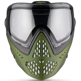 Front of the green and black Dye I5 Paintball Goggle Mask Tactical Olive on a white background.