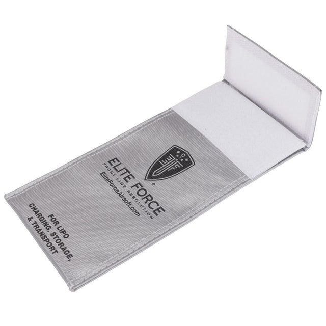 Bag velcro Elite Force 11.1V Lipo 900 MAH 15C Stick Battery with Tamiya Connector for airsoft on a white background.