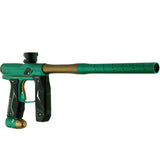 Front right side angle of an Empire Axe 2.0 Teal Bronze Paintball gun Empire branding on a white background
