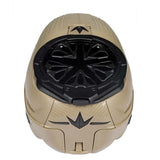 Black HK Army Evo Pro Metal Speed Feed for Virtue and Bunkerkings paintball loader hopper on a closed tan hopper