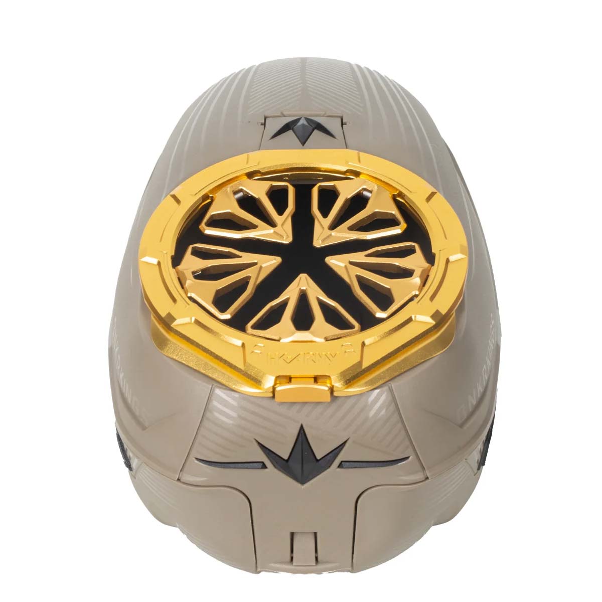 Yellow Gold HK Army Evo Pro Metal Speed Feed for Virtue and Bunkerkings paintball loader hopper on a Bunkerkings loader.