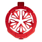 Red HK Army Evo Pro Metal Speed Feed for Virtue and Bunkerkings paintball loader hopper on a white background.