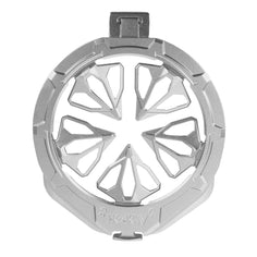 Silver HK Army Evo Pro Metal Speed Feed for Virtue and Bunkerkings paintball loader hopper on a white background.