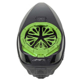Neon lime green HK Army Evo Pro Metal Speed Feed for Virtue and Bunkerkings paintball loader hopper on a Virtue hopper.