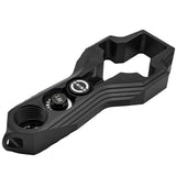 angled underside of Black HK Army Regulator Multi Tool paintball and airsoft tank regulator remove on a white background