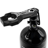 degas tank position Black HK Army Regulator Multi Tool paintball and airsoft tank regulator remove on a white background