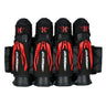 Black Red HK Army Zero G 2.0 Harness 4+3+4 paintball pack on a white background.