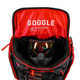 Goggle compartment with goggle of Black and red with HK Army Paintball Expand 75L Roller Gearbag Shroud Black Red on a white background