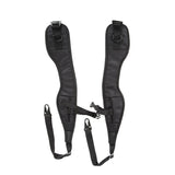 Shoulder straps for All Black with white logo HK Army Paintball Expand 75L Roller Gearbag Stealth with extended handle and wheels on a white background.