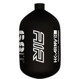 White on matte black Shadow HK Army Alpha Air 68ci 4500psi Carbon Fiber Tank Bottle Only on a white background