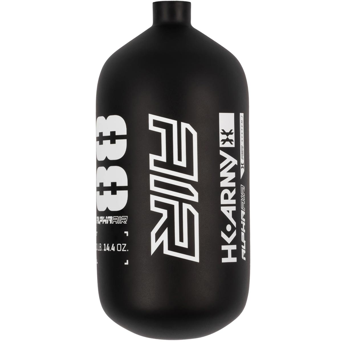 White on black HK Army Alpha Air 88ci 4500psi Carbon Fiber Tank bottle only