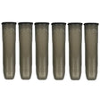 Six HK Army Apex 150 Round Paintball Pods in Light Smoke color on a white background