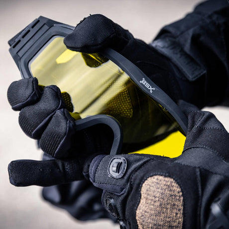 BSX Tango Airsoft Thermal Goggle with Multiple Lens shown installing a yellow lens.