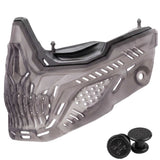 Front angle of HK Army RMX Lower Terror Ghost Series Goggle Skirt Smoke with screws on a white background