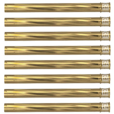 Eight HK Army Vector PWR Barrel Inserts gold on a white background