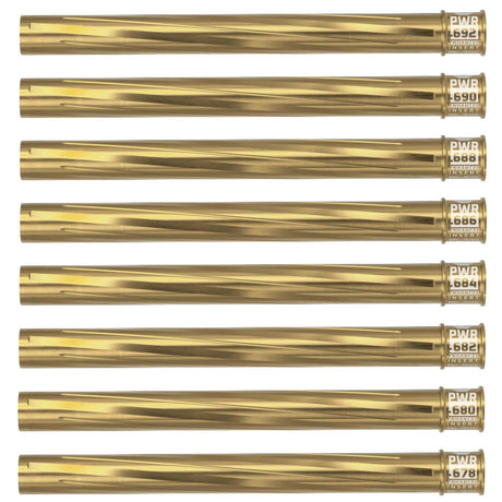 Eight HK Army Vector PWR Barrel Inserts gold on a white background