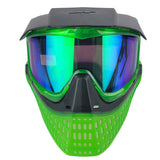 front view JT Lucky 15 ProFlex Goggle Ice Green w Green Mirror Lens installed 