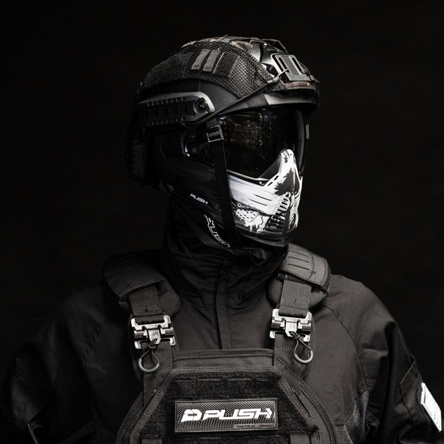 Unite Goggle Mk II - Warlord Omen (Black/White Skull) - Silver Lens