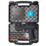 Salt Supply S1 Pepperball Pistol black in a foam lined case with hard rubber rounds, co2 cartridges and a tube of pepper projectiles on a white background
