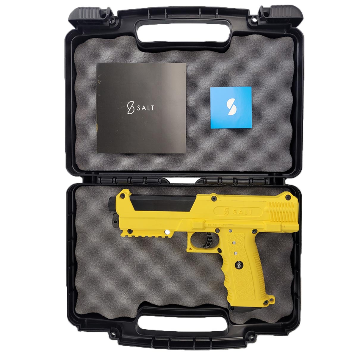 Salt .68 Caliber Self Defense launcher yellow in a padded case 