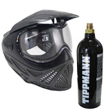 Tippmann Intrepid Thermal Paintball Goggle Black Grey with Free 20oz Co2 Tank