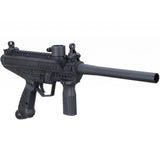 Left angle with rails Tippmann Stormer Basic beginner mechanical Paintball Marker Black on a white background