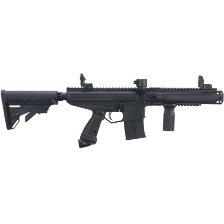 right profile Tippmann Stormer Elite Dual Feed Paintball Marker Black on a white background