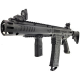 Left front angle Tippmann Stormer Elite Dual Feed Paintball Marker Black on a white background