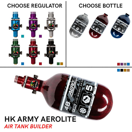 HK Army AeroLite Carbon Fiber Air Tank Custom Builder choose regulator and tank